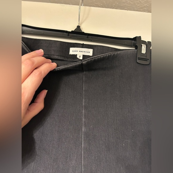 Good American Jeans Women 2/ MED Black Pull On Skinny Jeans Stretch High - Picture 2 of 4